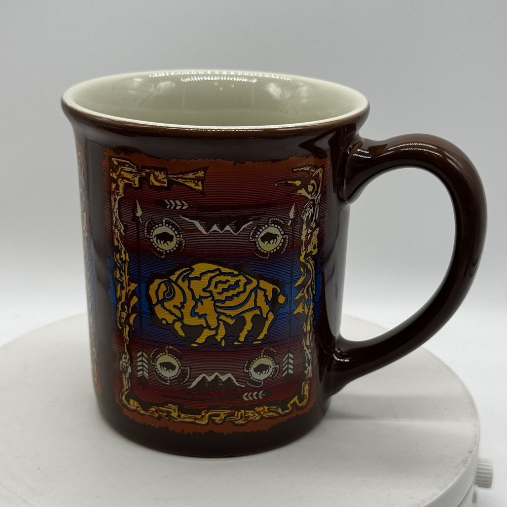 Pendleton Woolen Mills BUFFALO Coffee Cup Large Mug Native American Style 18 oz